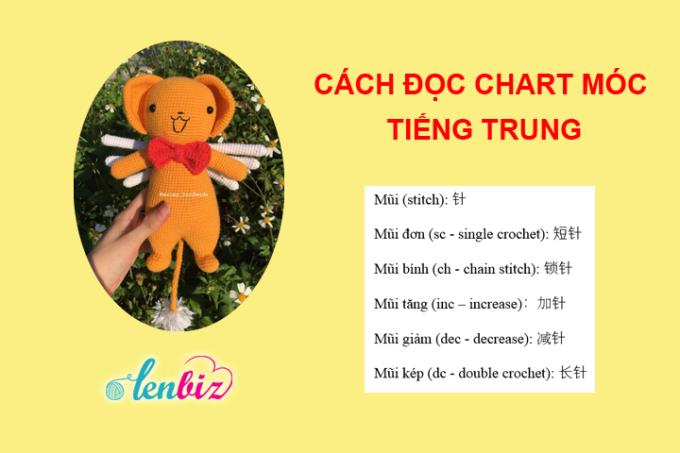 Hướng dẫn cách đọc chart móc thú bông len tiếng Trung
