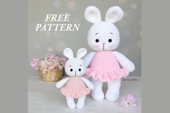 Móc thỏ bằng len dễ thương thật đơn giản với free pattern của MarizzaToys