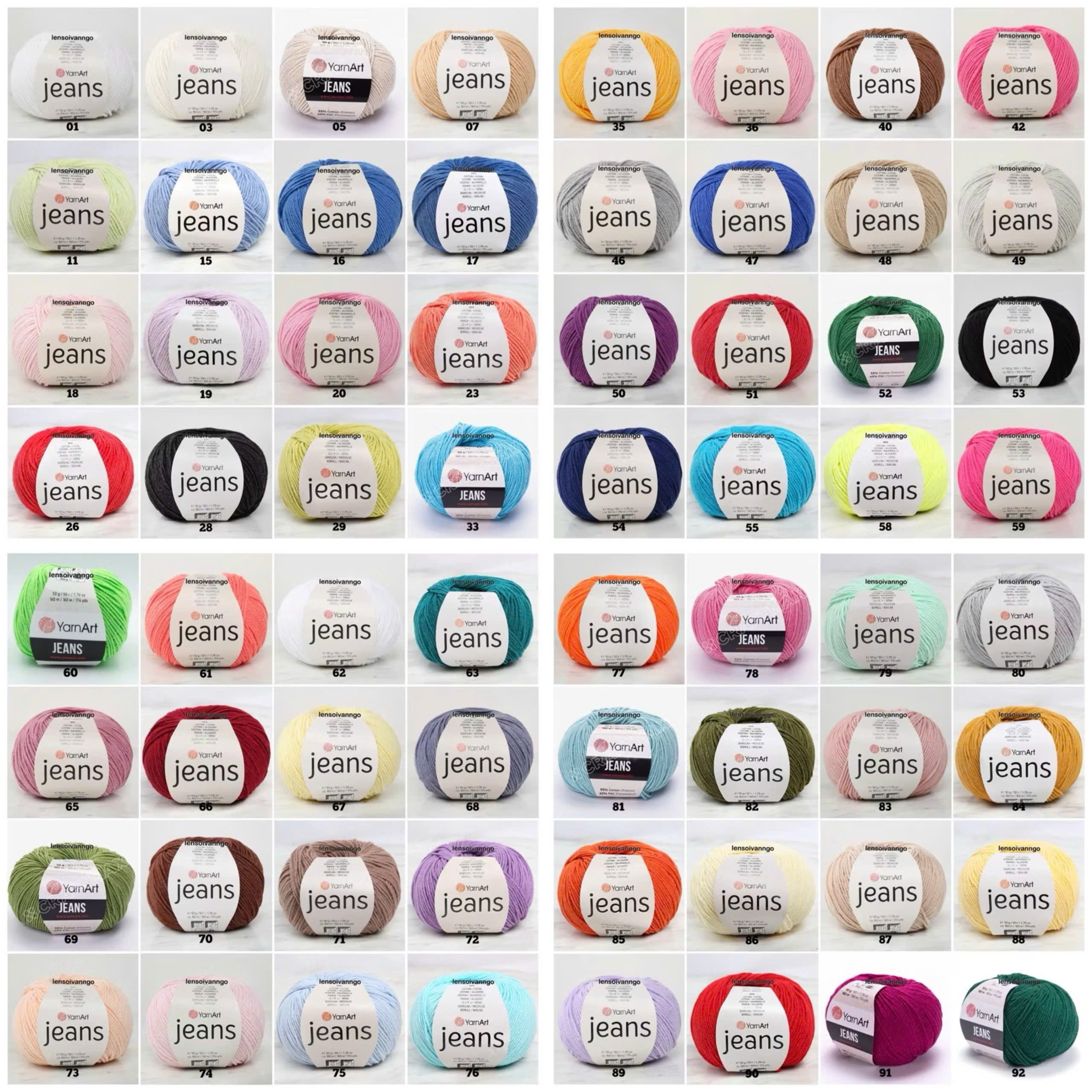 Trong thế giới len sợi quốc tế, Jeans YarnArt là một trong những dòng len nổi tiếng nhất đến từ Thổ Nhĩ Kỳ – quốc gia có truyền thống dệt sợi lâu đời. Dòng len này được yêu thích trên toàn cầu vì mềm, mịn, dễ móc, bền màu, và đặc biệt là lên búp bê – thú bông cực kỳ chuẩn form. Vậy cụ thể len Jeans YarnArt là gì, có tốt không, dùng kim móc size bao nhiêu và móc được gì đẹp? Cùng Lenbiz.vn tìm hiểu chi tiết dưới đây nhé!